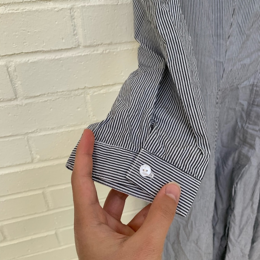 Miracle Berry Button Collared Striped Sheath Dress - image 6